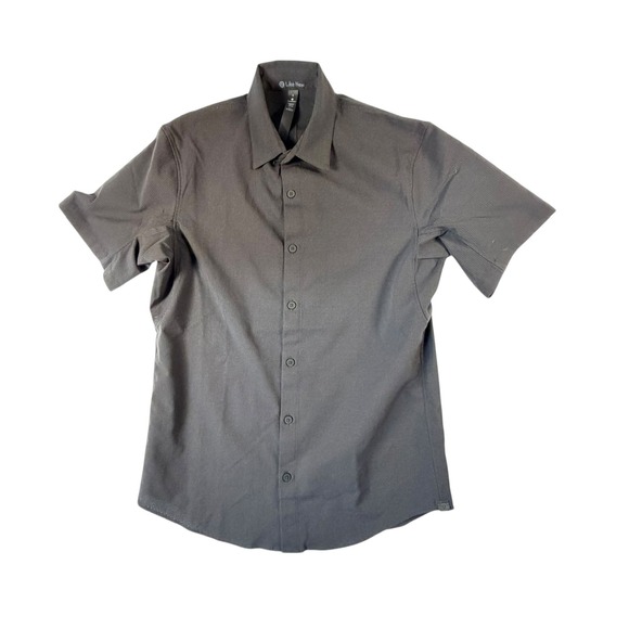 lululemon Other - lululemon Button Down Shirt Mens S Gray Excellent Short Sleeve Grid Stretch